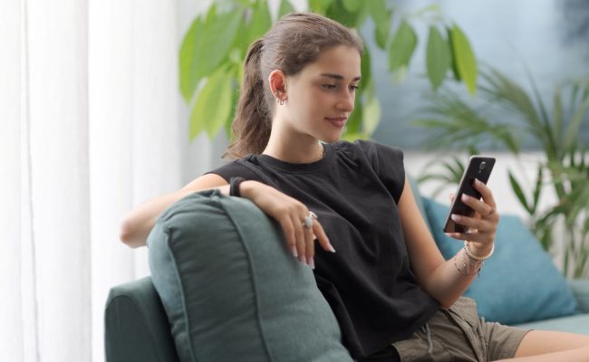 young teenager connecting with her